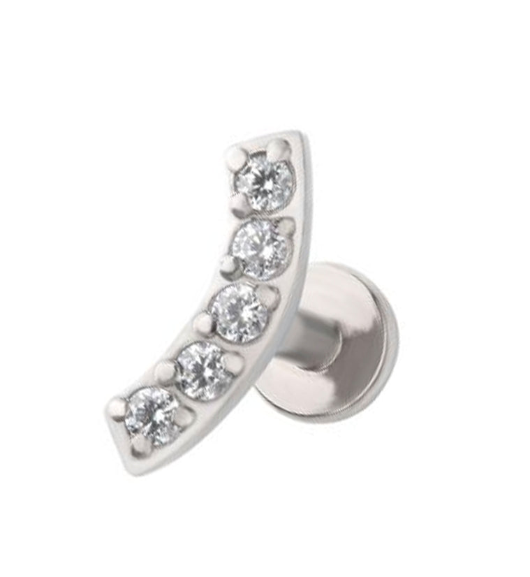 Arc Top Prong Set CZ Labret Post