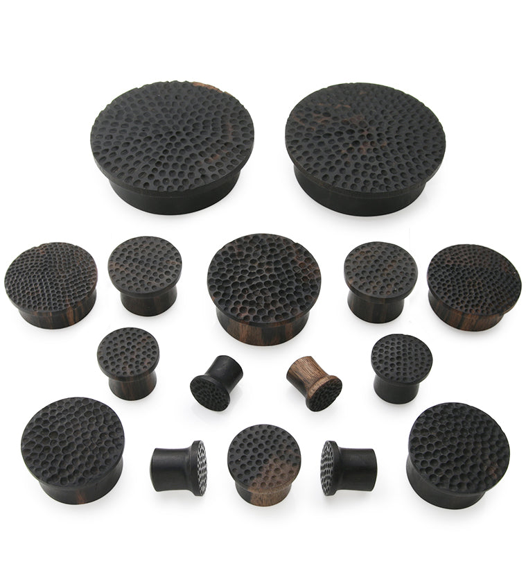 Hammered Areng Wood Mayan Flare Plugs