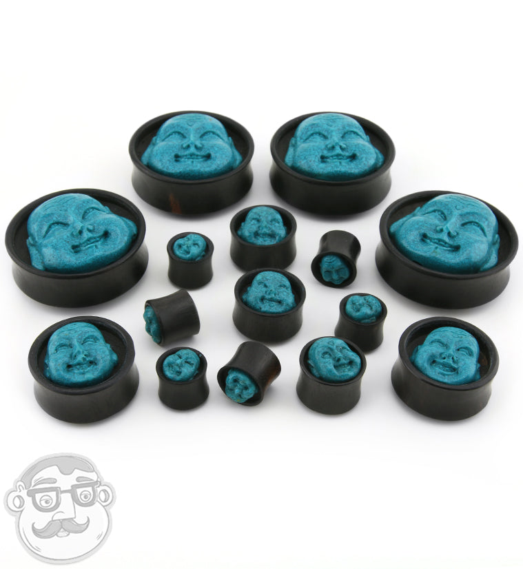 Areng Wood Plugs With Buddha Stone Inlay