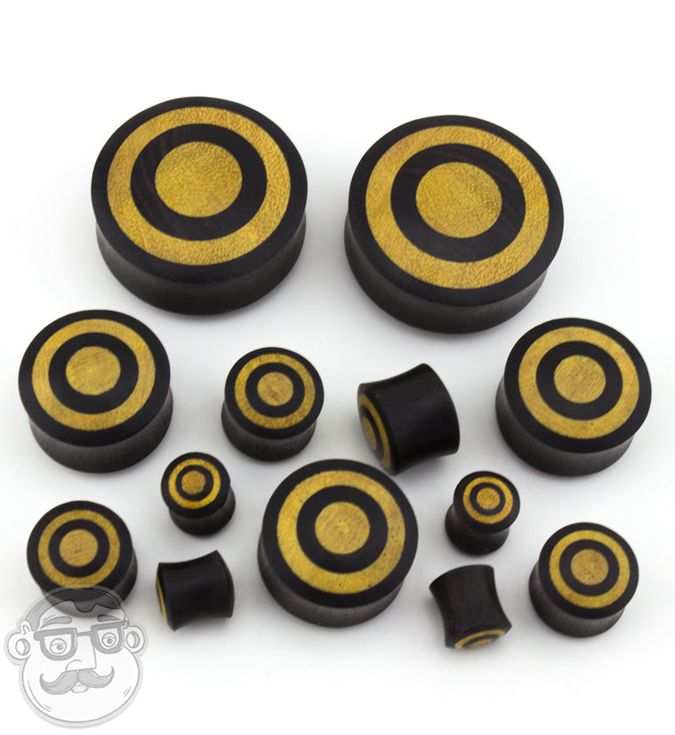 Arang Wood Plugs with Target Jackfruit Wood Inlay