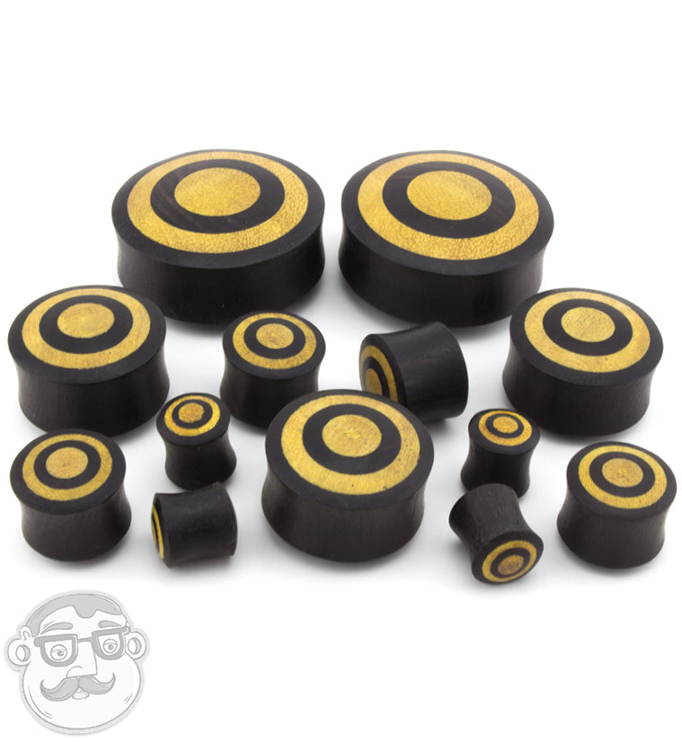 Arang Wood Plugs with Target Jackfruit Wood Inlay