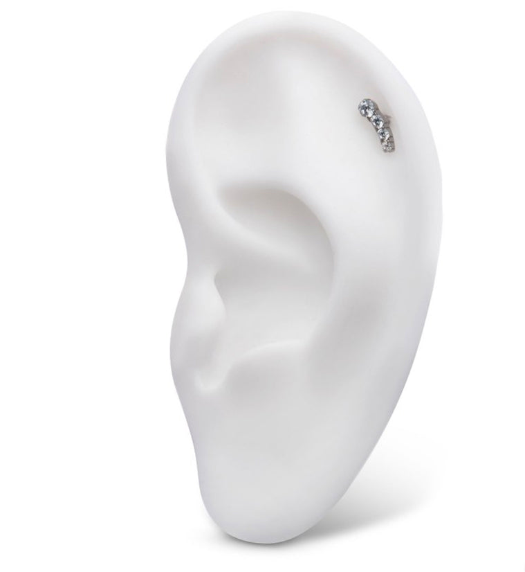 Arise CZ Internally Threaded Titanium Top (Left Ear)