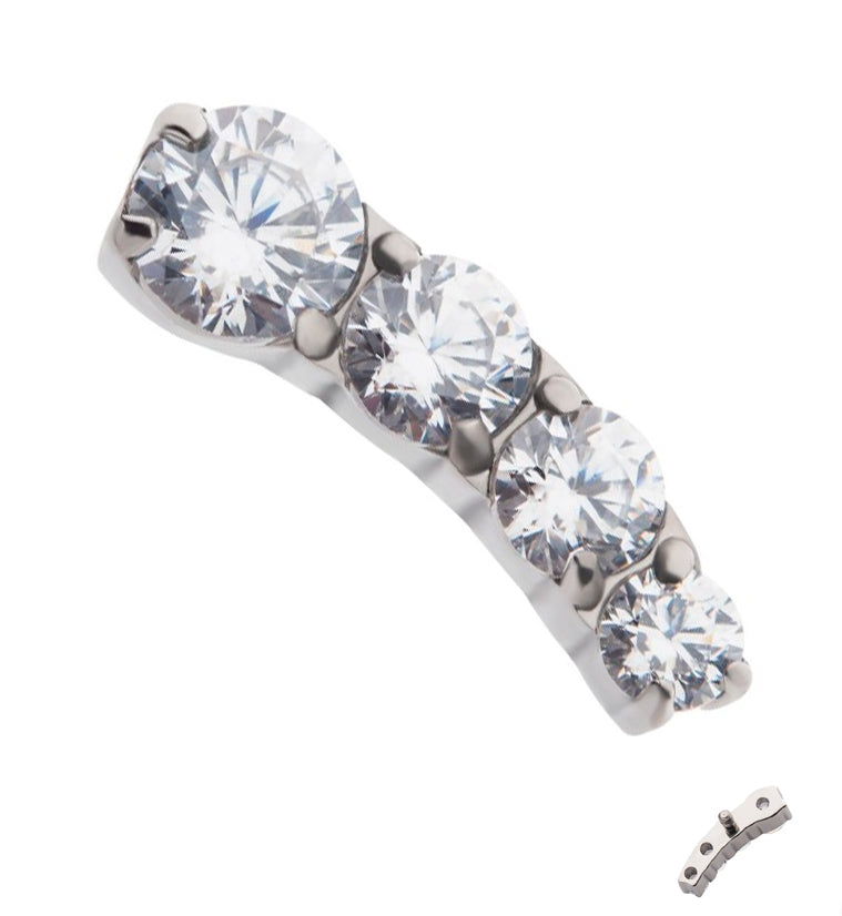 Arise CZ Internally Threaded Titanium Top (Left Ear)