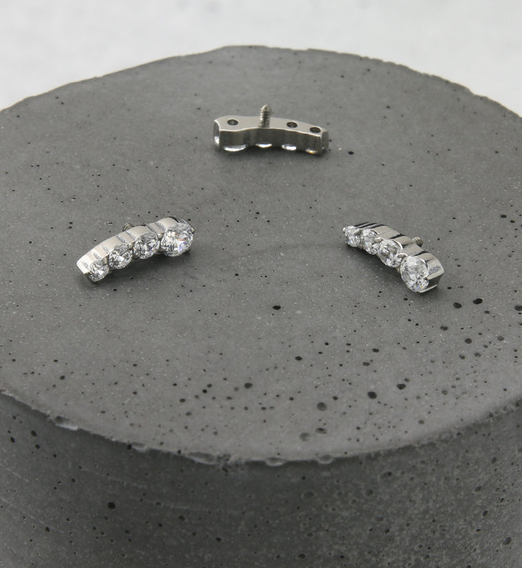 Arise CZ Internally Threaded Titanium Top (Right Ear)