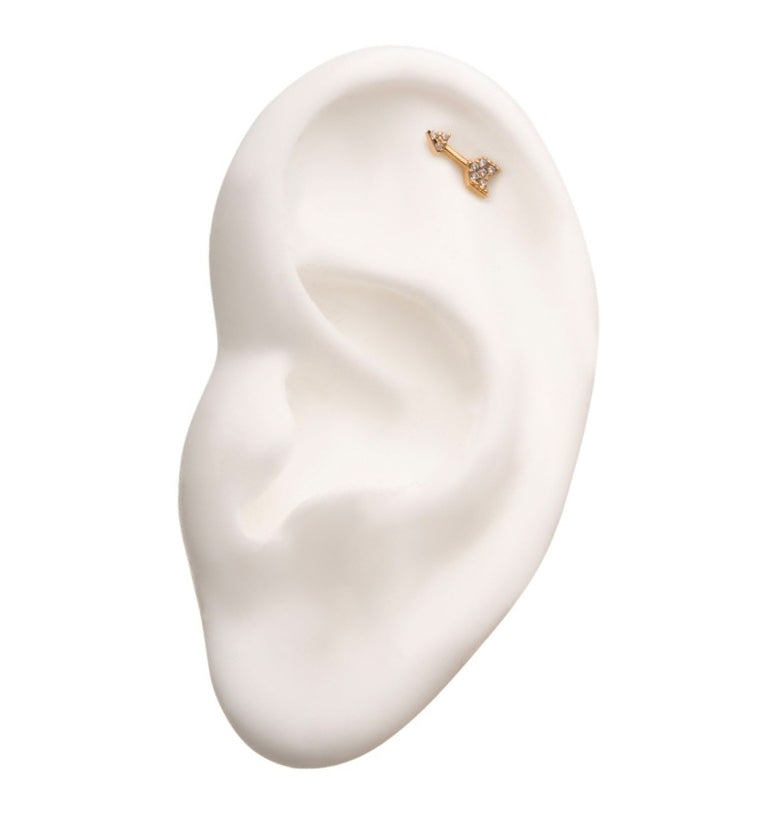 14kt Gold Arrow CZ Threadless Top