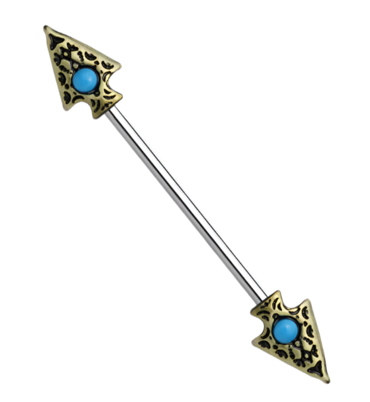 Arrowhead Turquoise Industrial Barbell