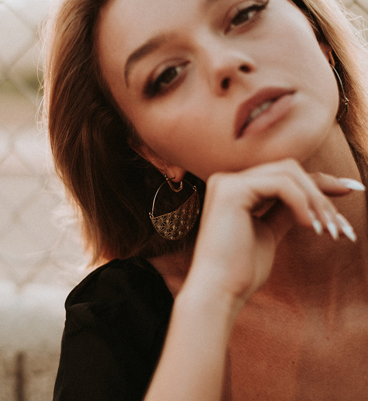 Asanoha Titanium Hangers - Earrings