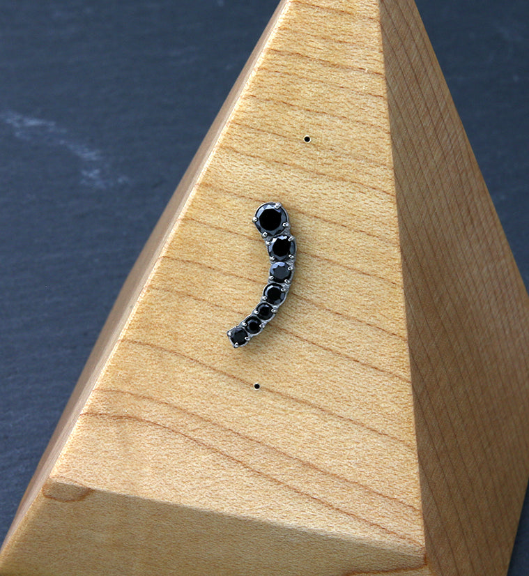 Ascend Black CZ Threadless Titanium Top