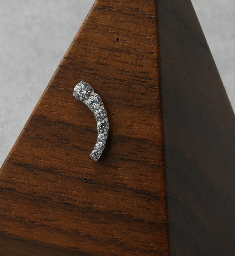 Ascend CZ Threadless Titanium Top