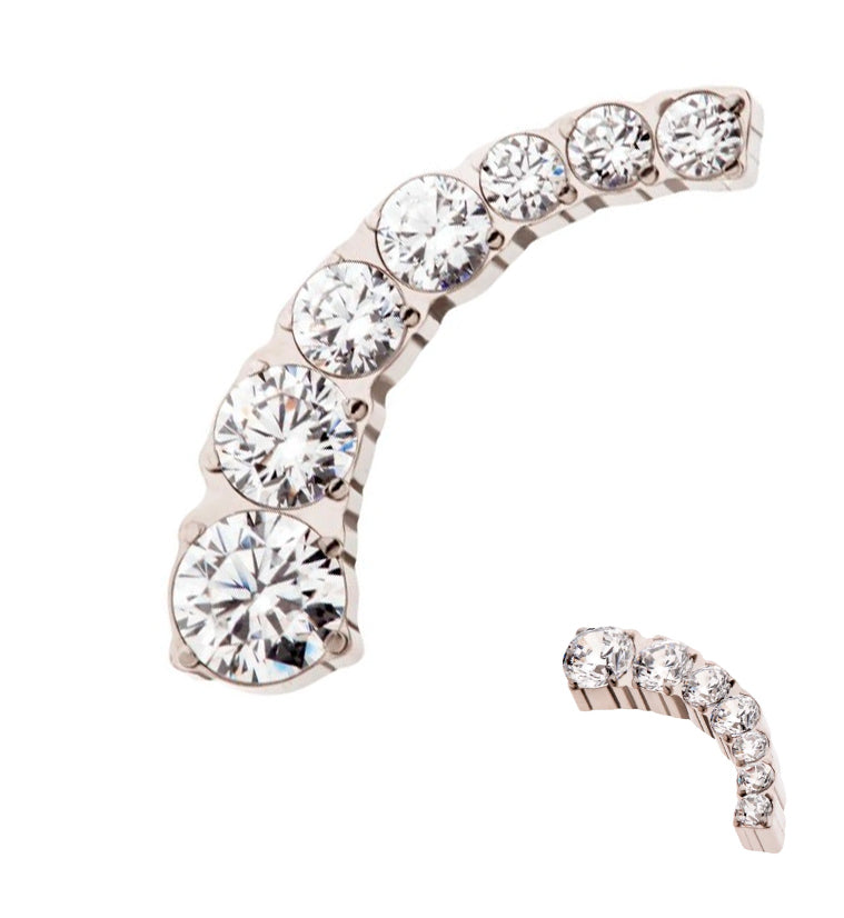 Ascend CZ Threadless Titanium Top