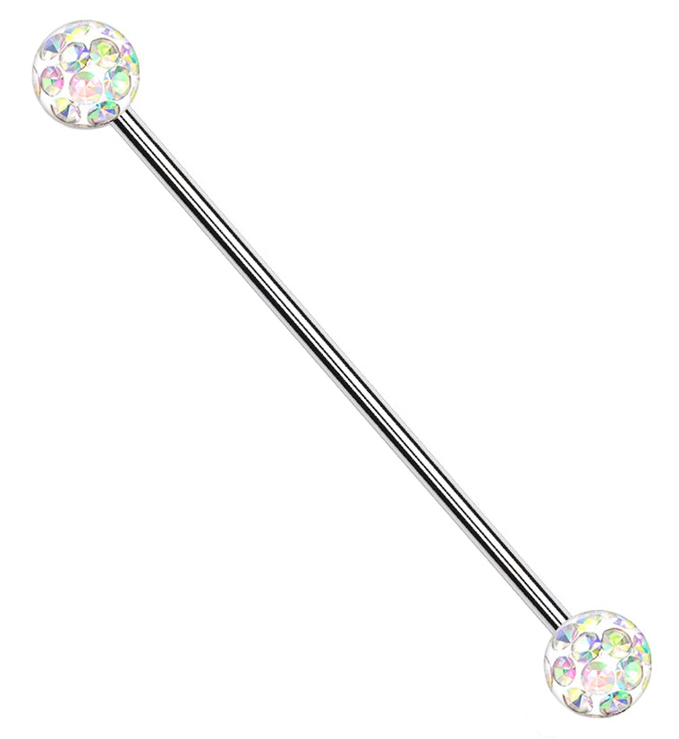 Aurora Glitterball Industrial Barbell