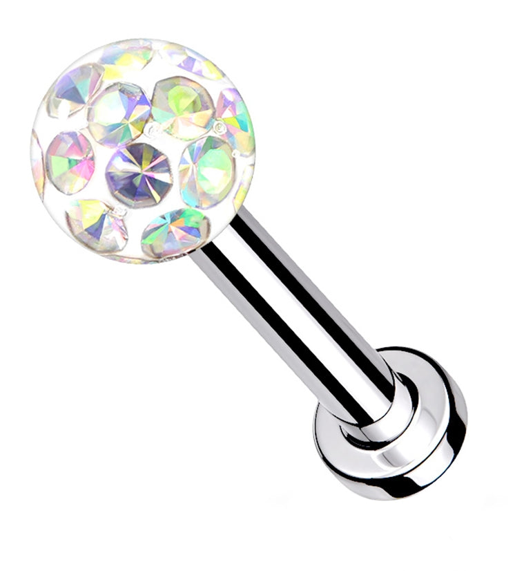 Aurora Glitterball Stainless Steel Labret