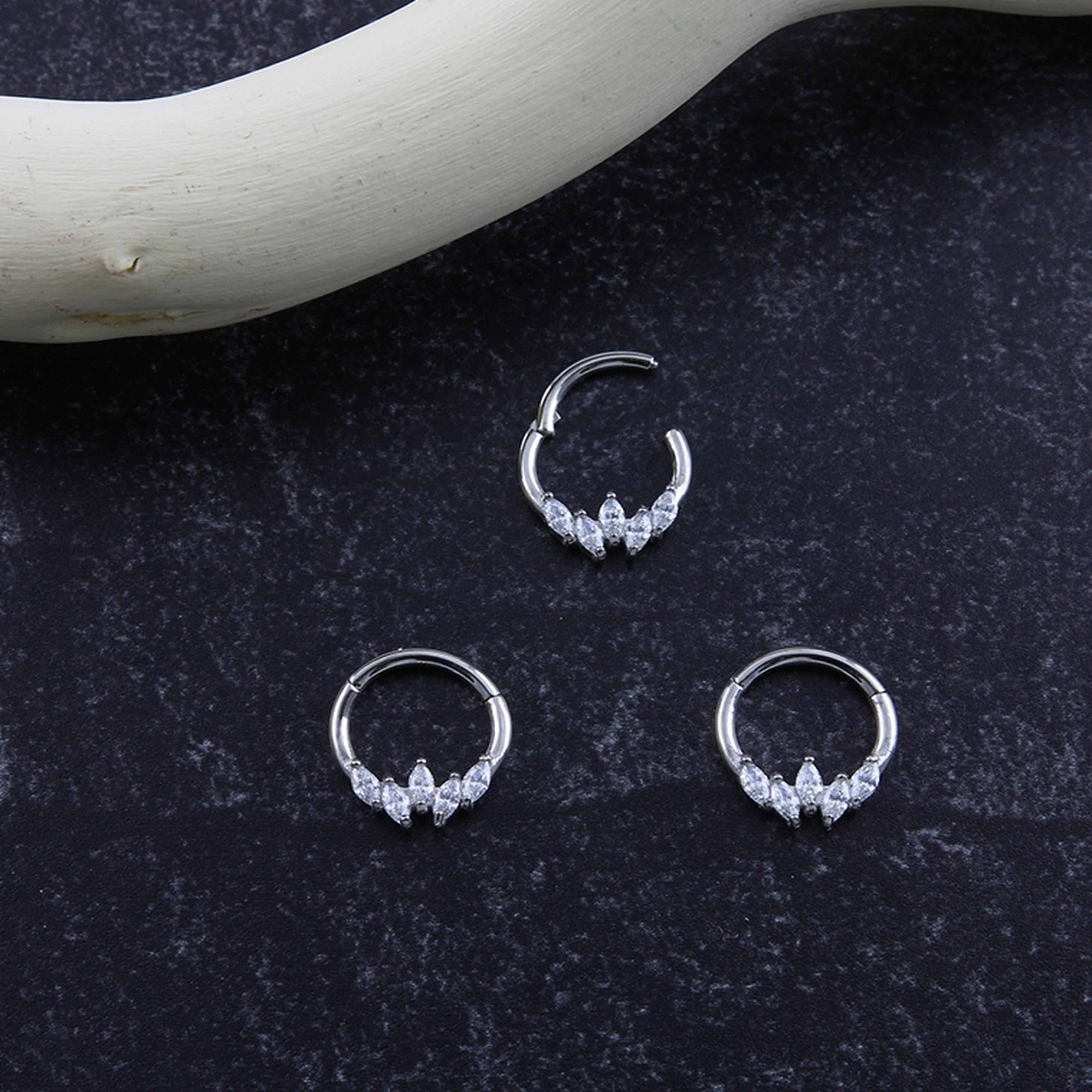 Auroral CZ Hinged Segment Ring