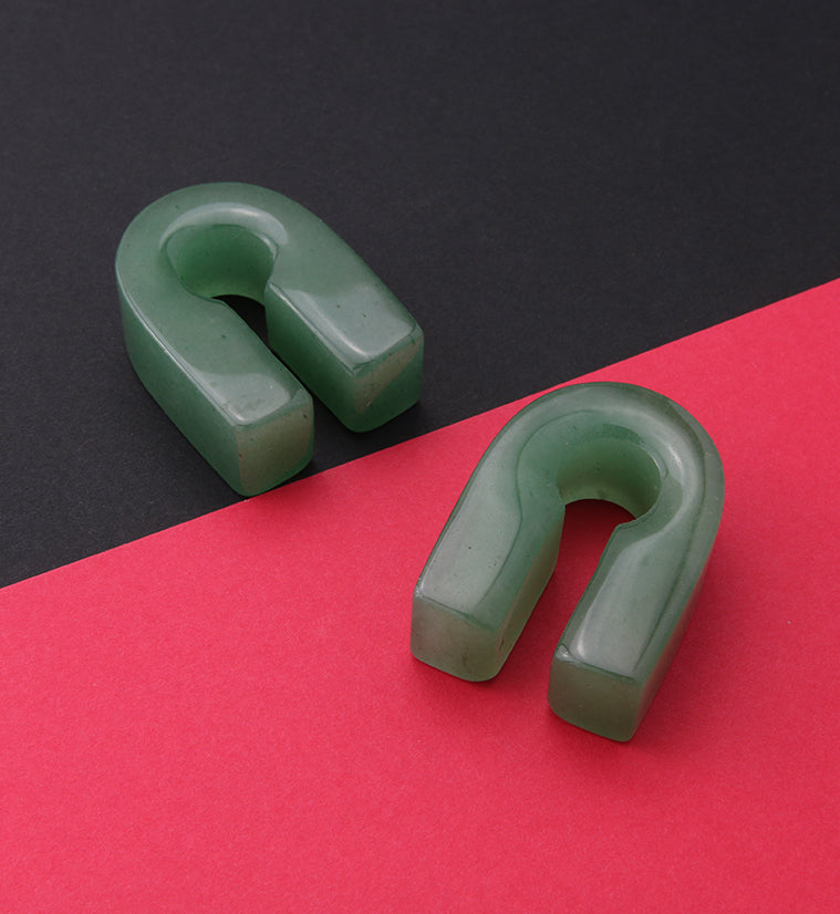 Green Aventurine Stone Key Square Ear Weights