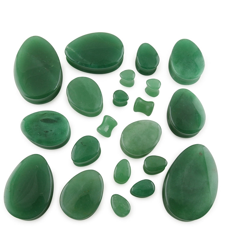 Aventurine Stone Teardrop Plugs