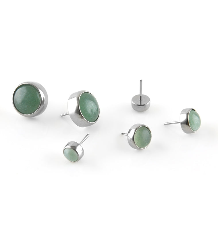 Aventurine Stone Titanium Threadless Top