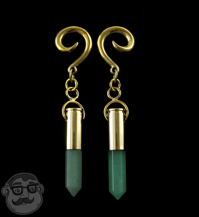 Aventurine Stone Prism Hanging Ear Weights