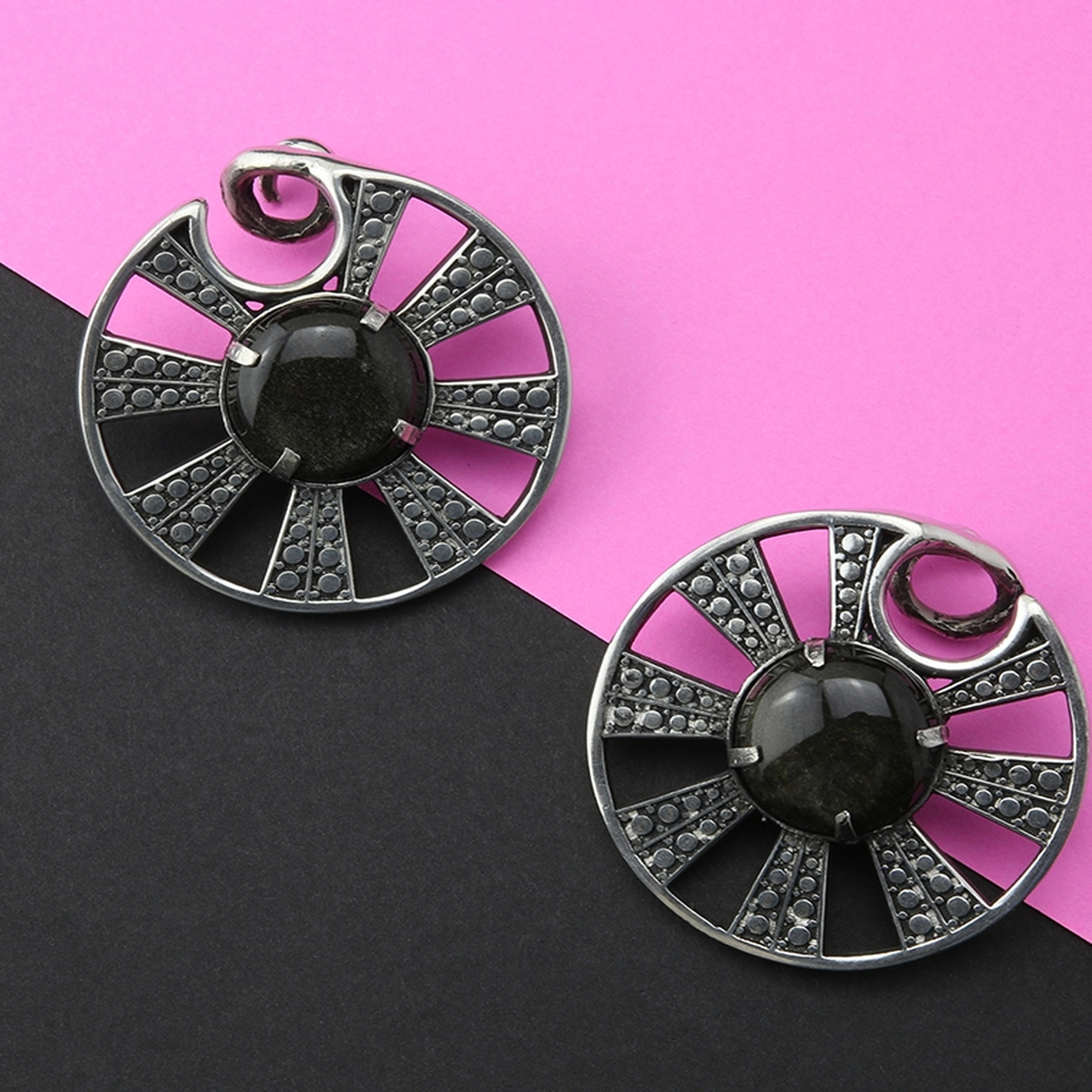 Awry Golden Obsidian Ear Weights