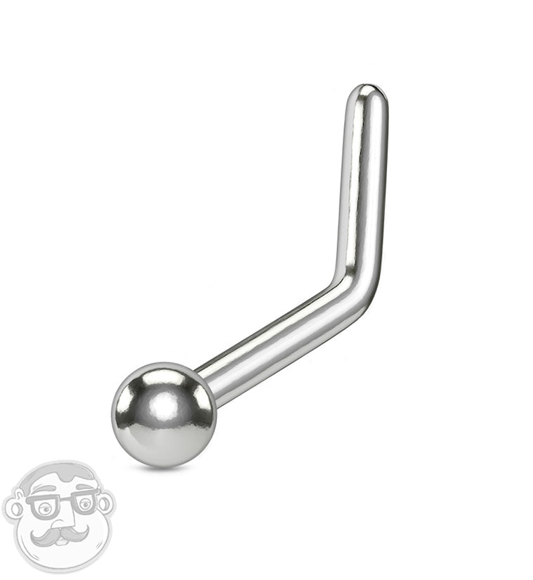 Ball Top L Shape Titanium Nose Ring