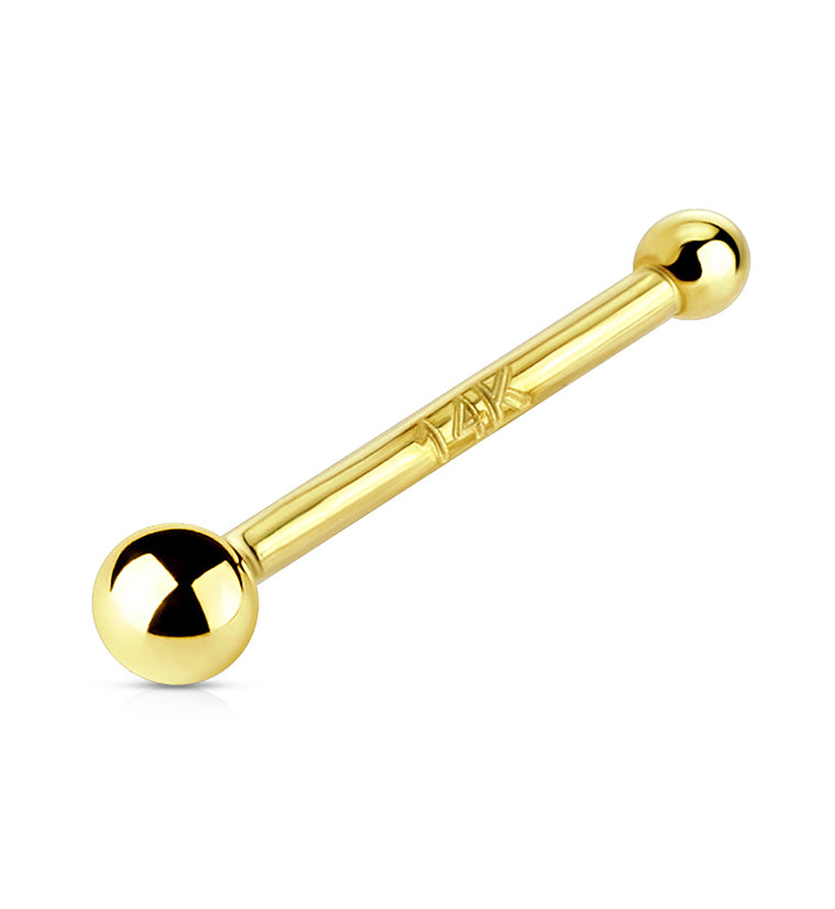 20G 14kt Gold Ball Top Nose Bone