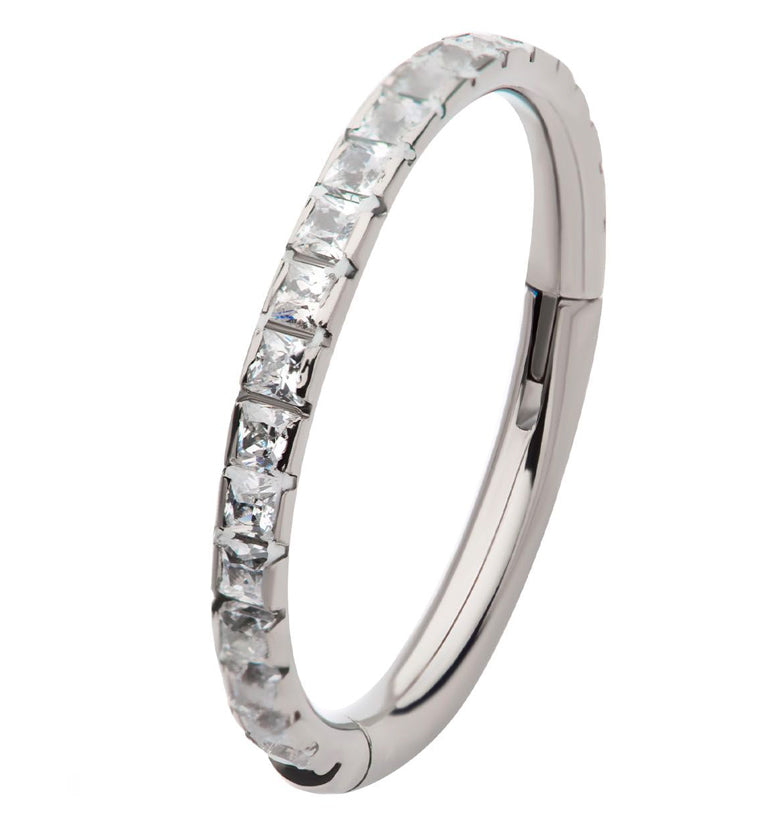 Band CZ Titanium Hinged Segment Ring