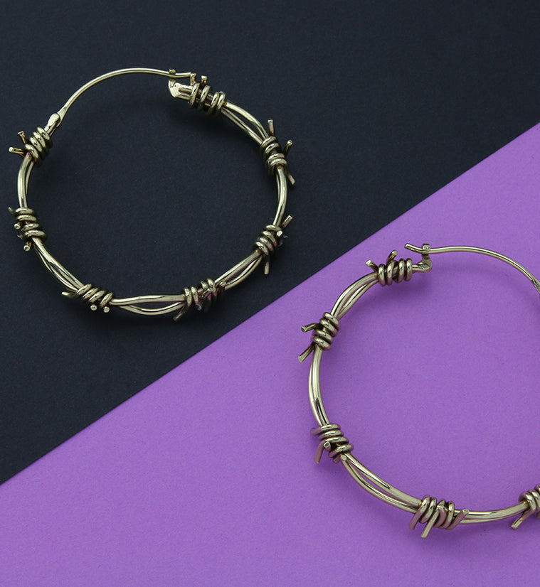 Barbed Wire Brass Ear Weights
