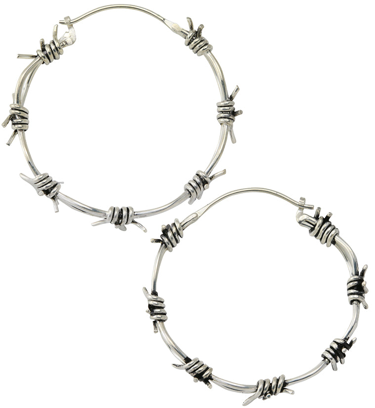 Barbed Wire White Brass Ear Weights