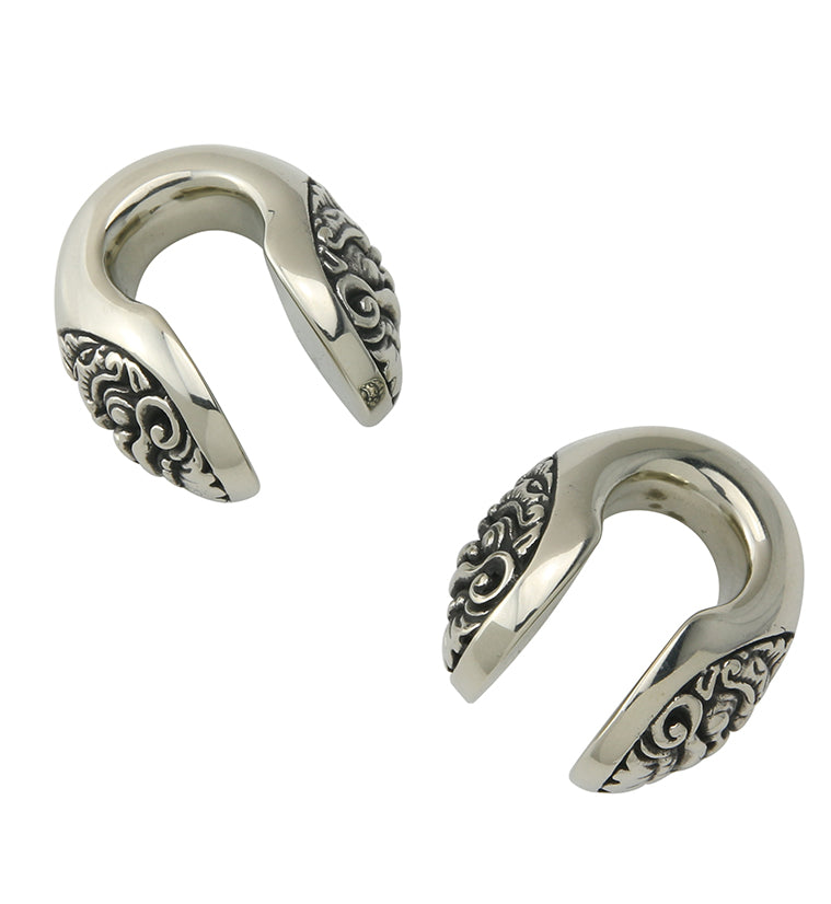 Barong Keyhole White Brass Ear Weights