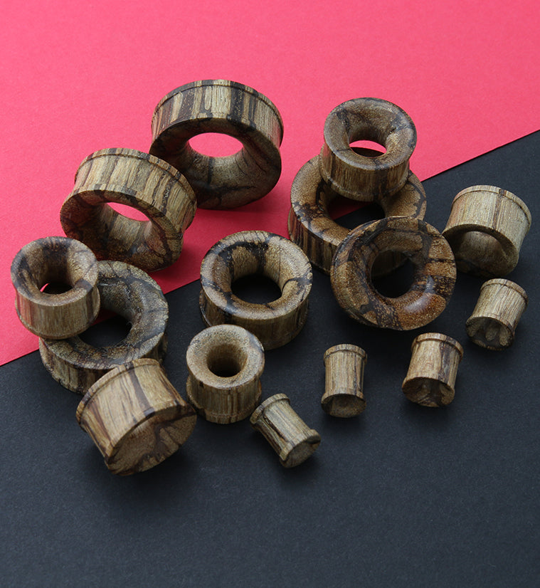 Batik Wood Concave Tunnel Plugs