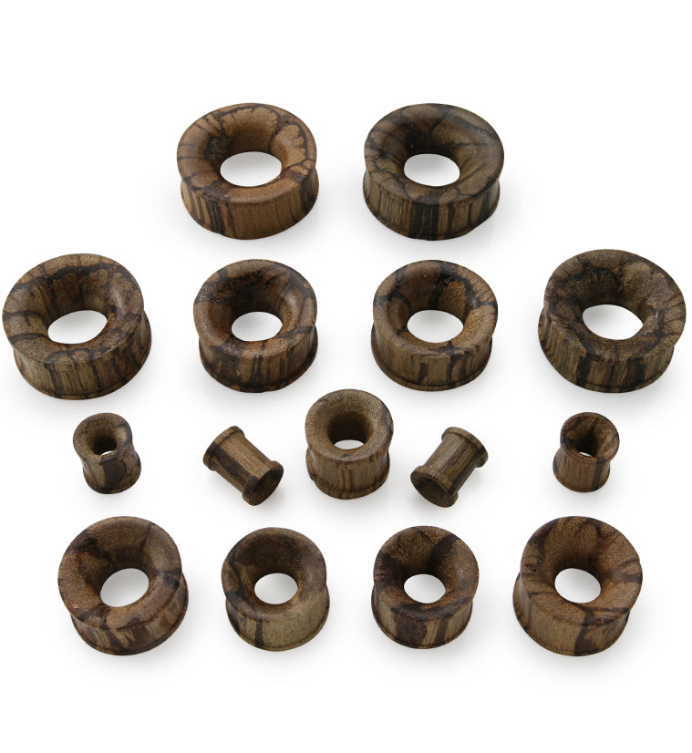 Batik Wood Concave Tunnel Plugs