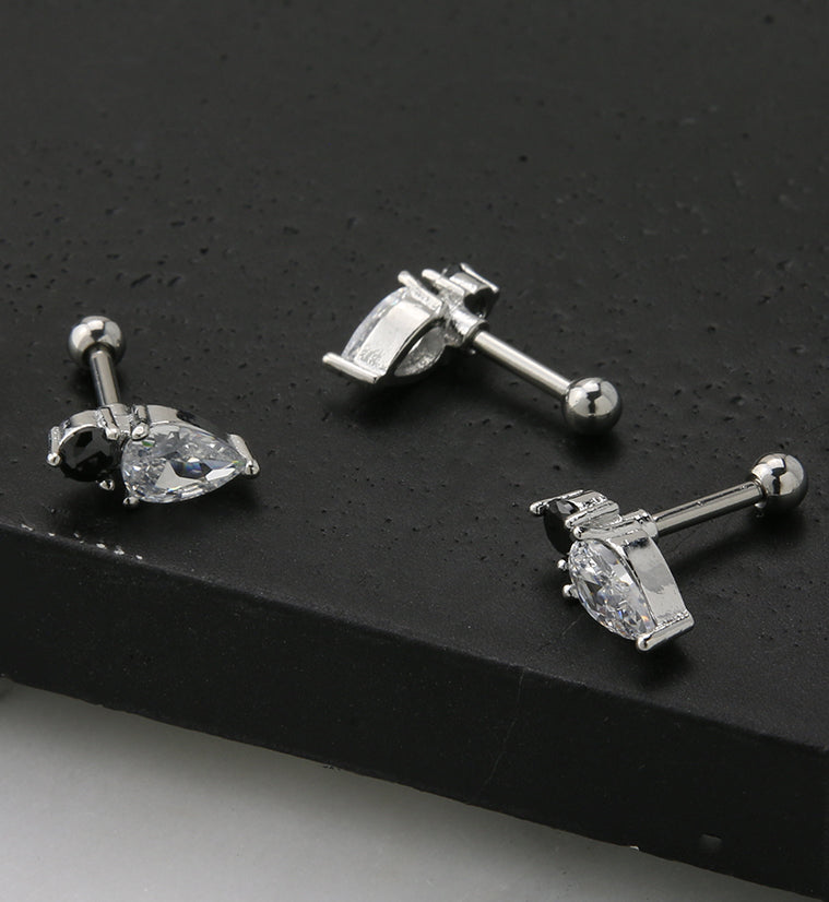 Bauble Black CZ Cartilage Barbell