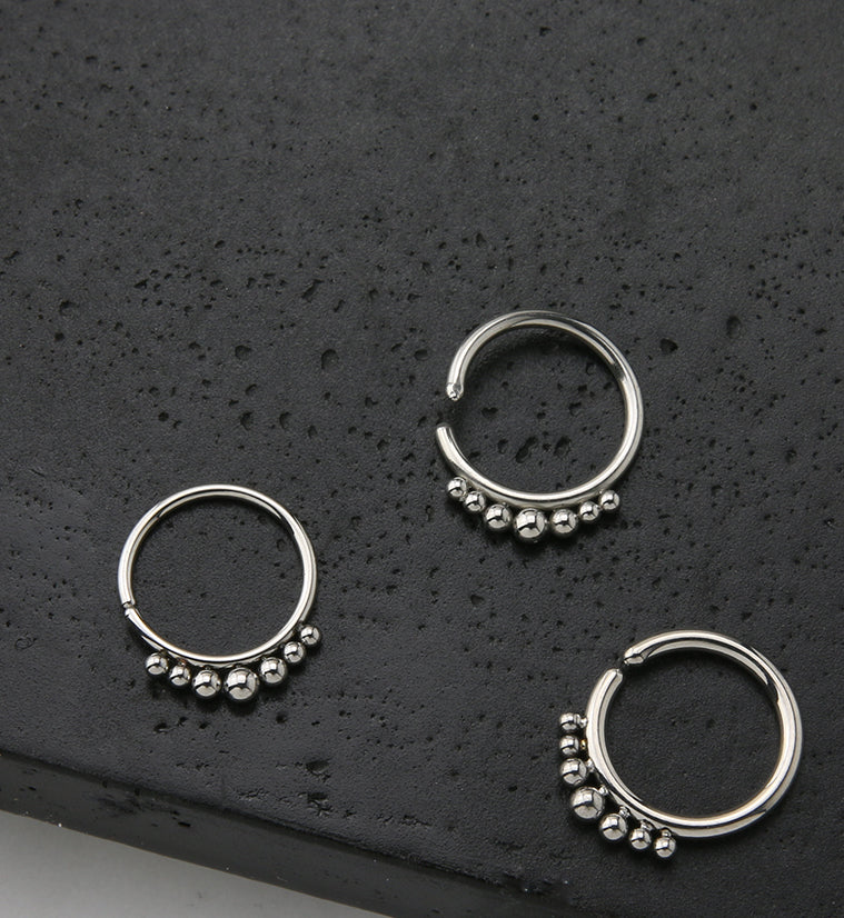 Beaded Annealed Seamless Hoop Ring
