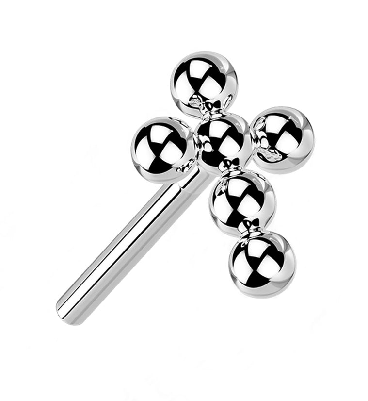 Beaded Cross Titanium Threadless Top