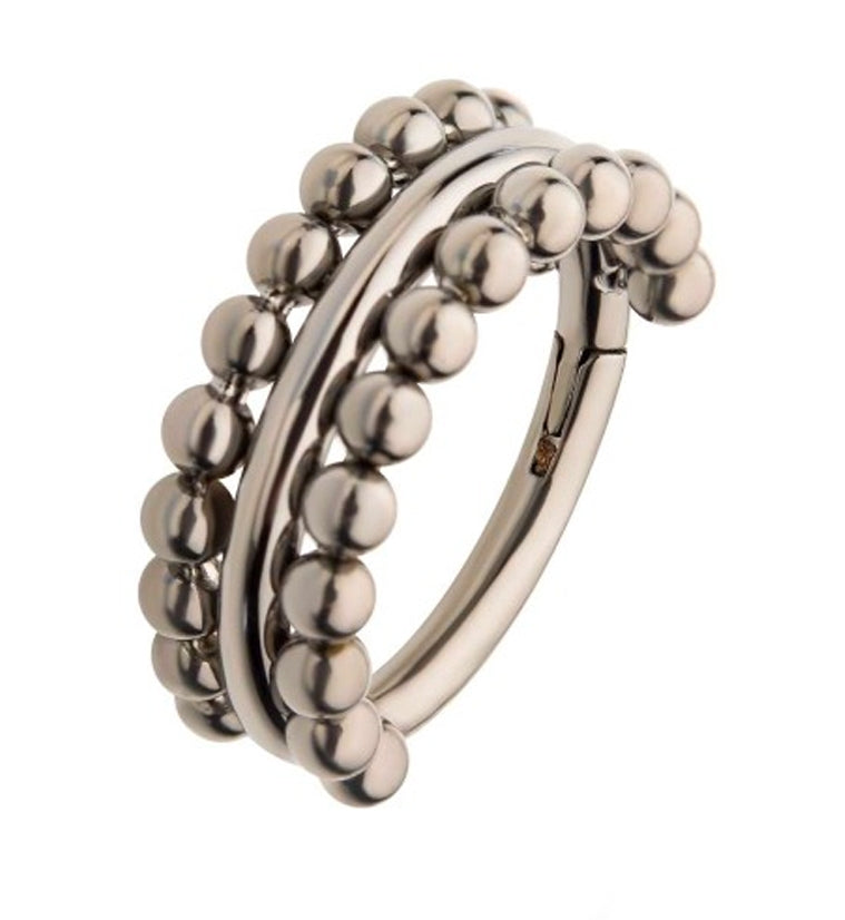 Titanium Hinged Peak Beaded Segment Ring