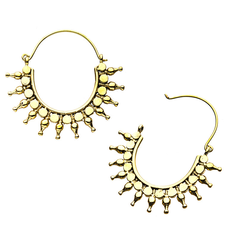 18G Coronal Beaded Brass Earrings