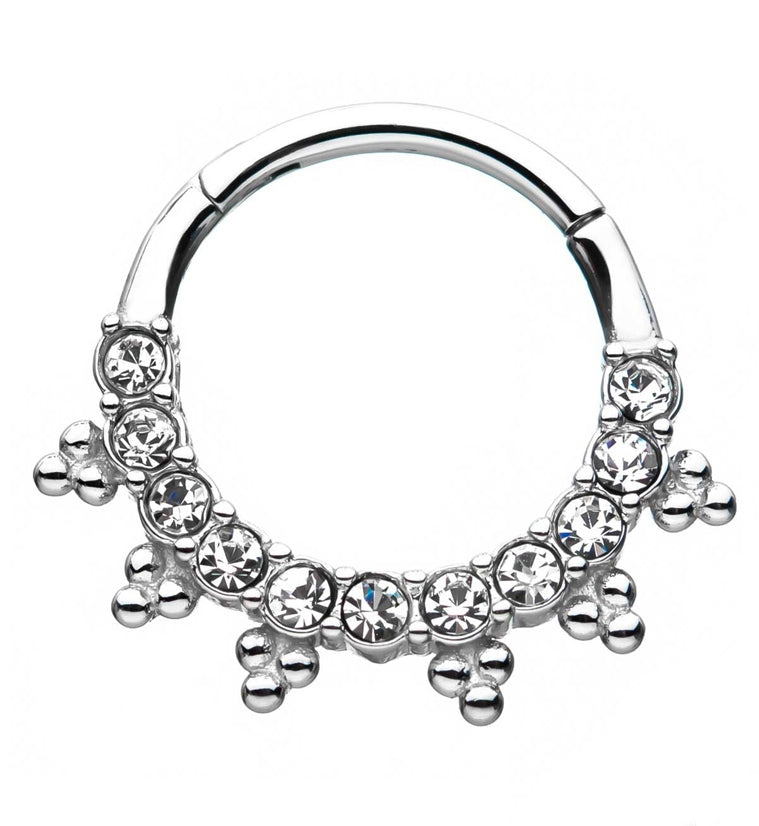 Beaded Gem Hinged Segment Ring