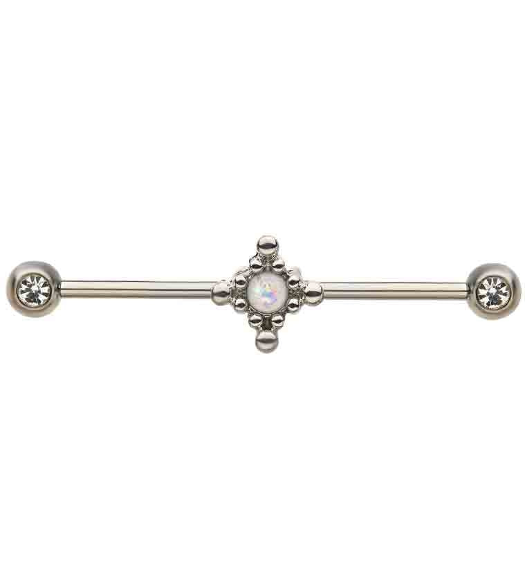 Beaded Glitz Industrial Barbell