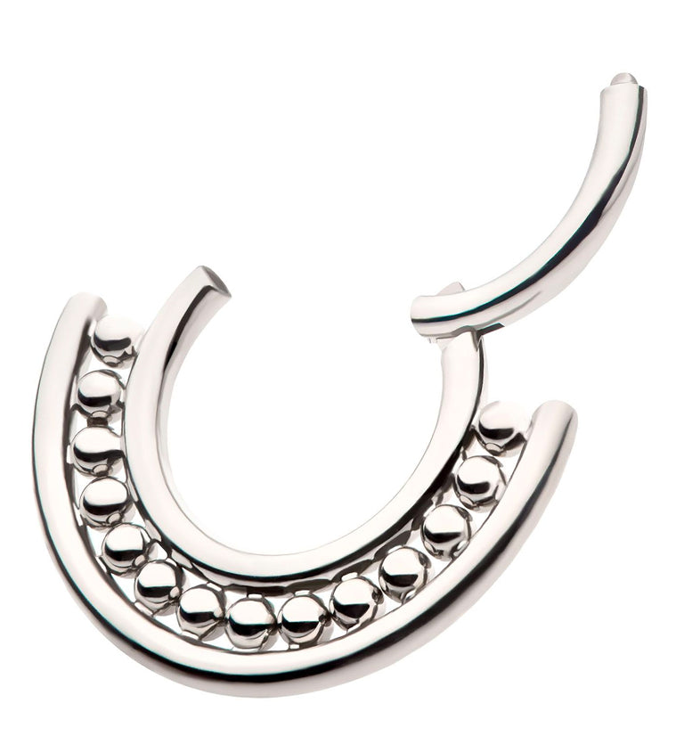 Beaded Groove Titanium Hinged Segment Ring