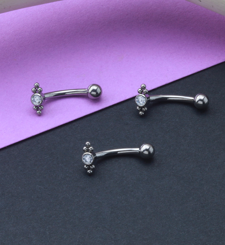 Beaded Ovate Titanium Curved Barbell