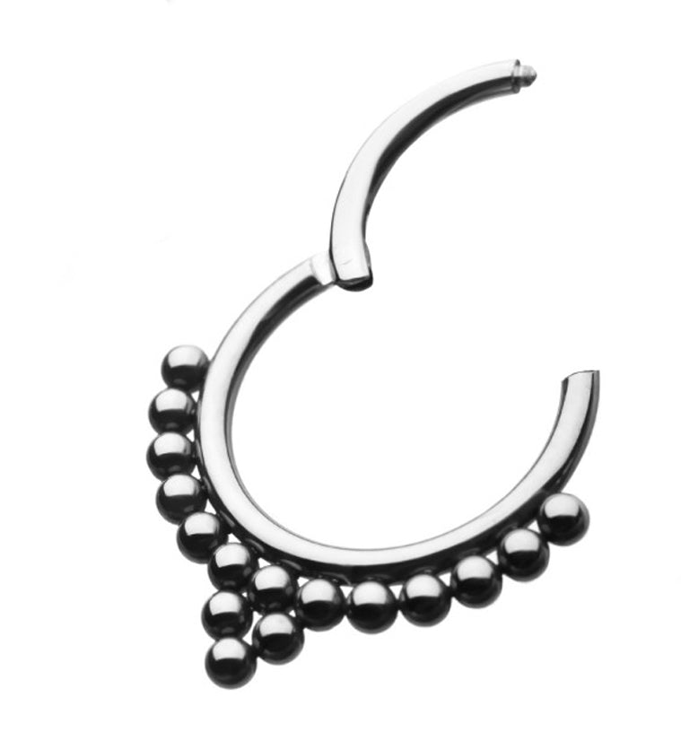 Beaded Row Titanium Hinged Segment Ring