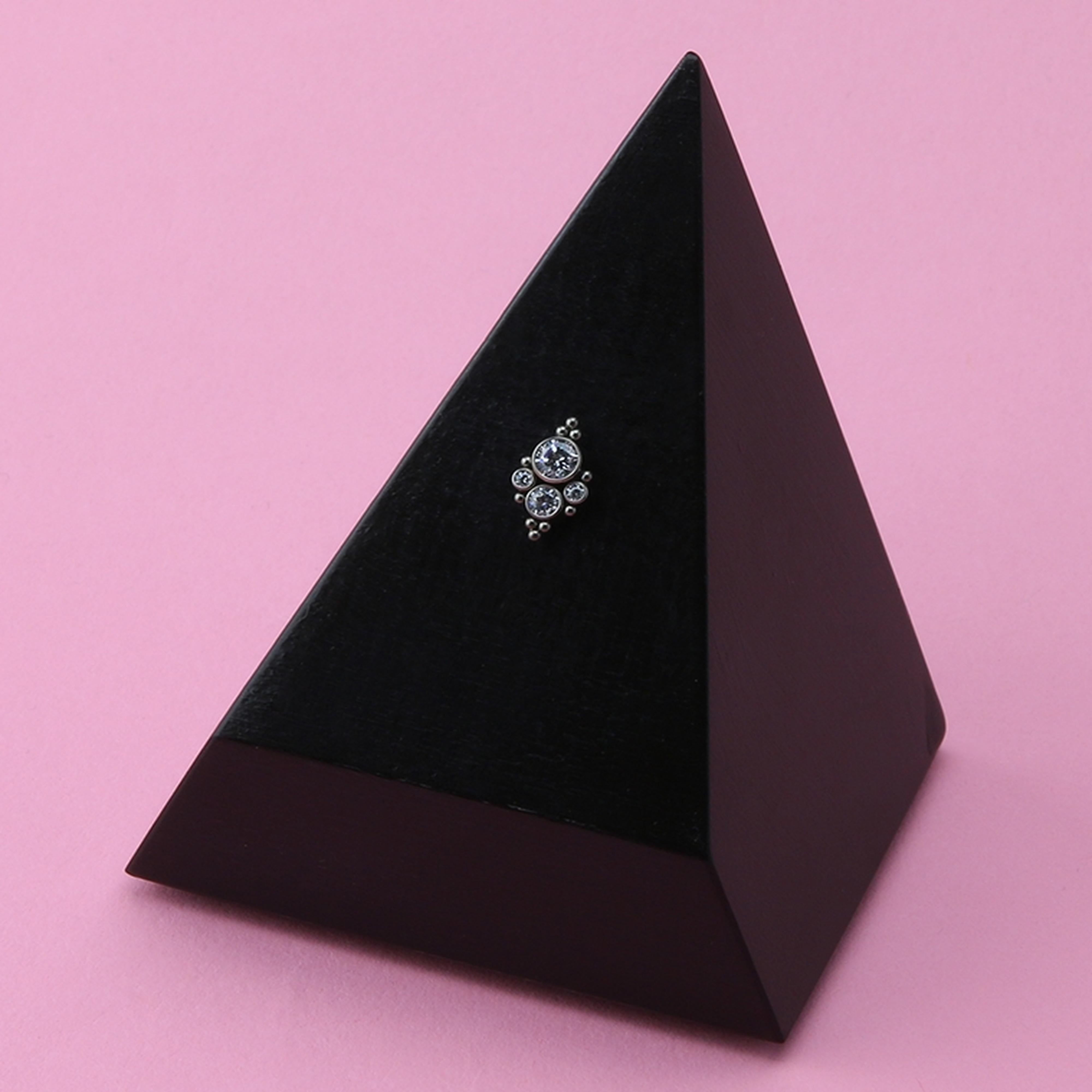 Beryl Beaded Swarovski CZ Titanium Threadless Top