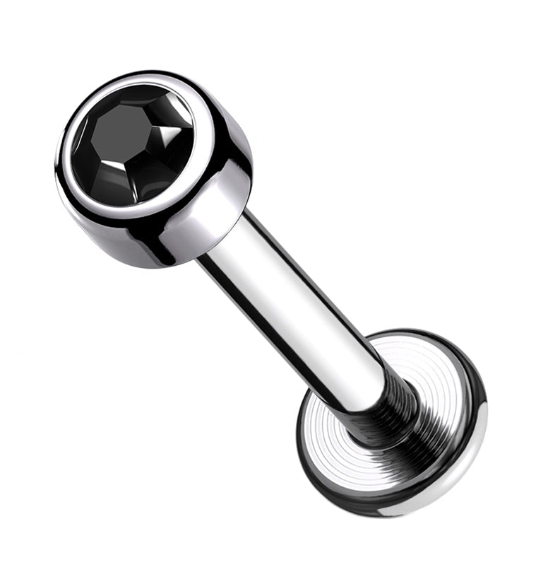 16G Black CZ Titanium Labret