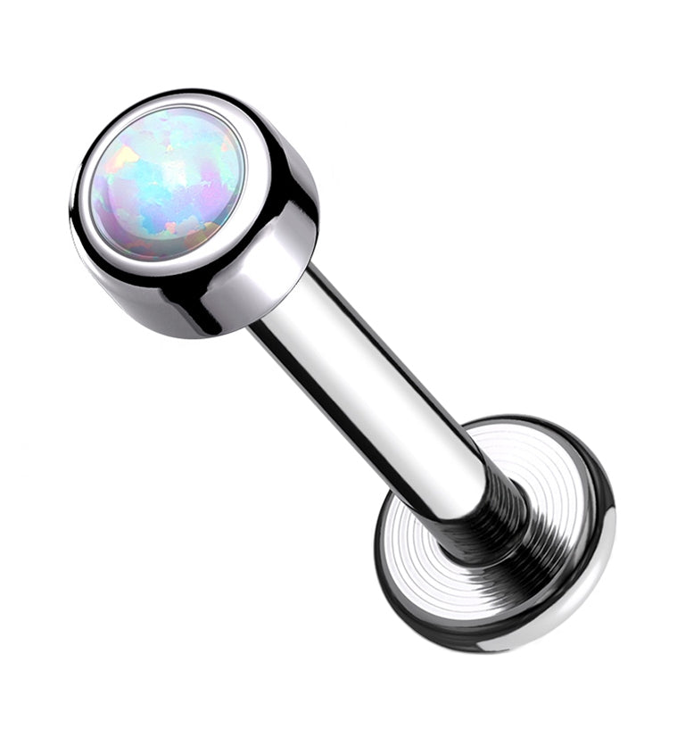 16G White Opalite Titanium Labret