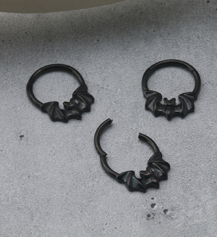Black Bat Hinged Segment Ring