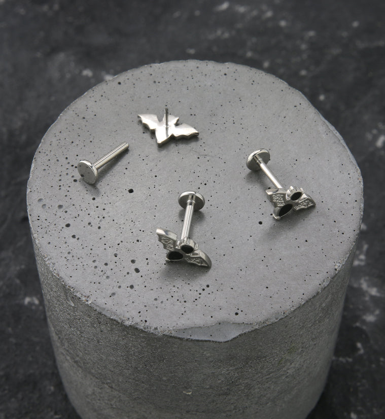 Black Bat Titanium Threadless Labret