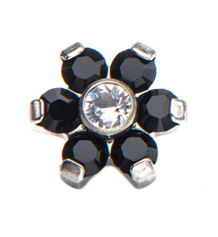 Black & Clear Floret Titanium Threaded End