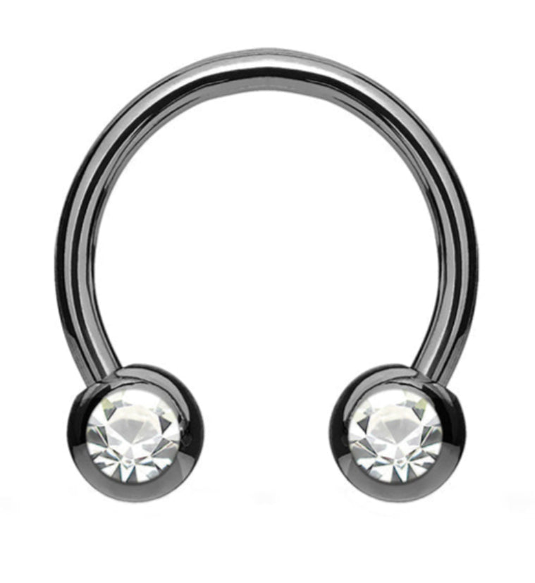 PVD Black CZ Circular Barbell