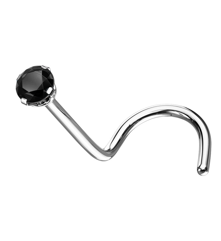 Black CZ Titanium Nose Screw