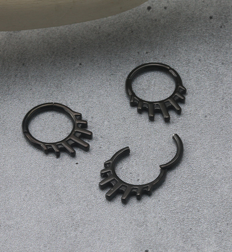 Black PVD Drop Bars Hinged Segment Ring