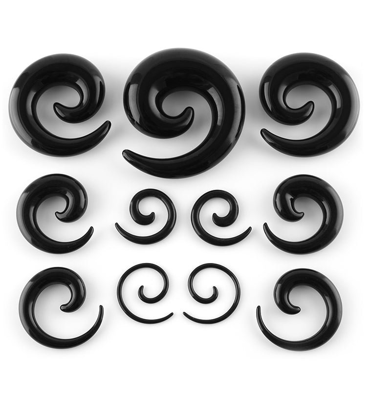 black spiral gauges